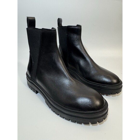 Steve  madden ankle boots size 8 medium black leather - Picture 1 of 16